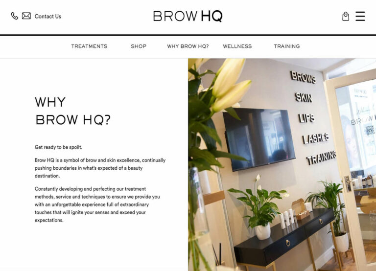 BrowHQ-website design
